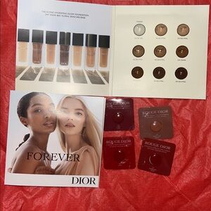 NWT 22pc Dior Rouge Dior Iconic Lipstick & glow foundation mini pack cards